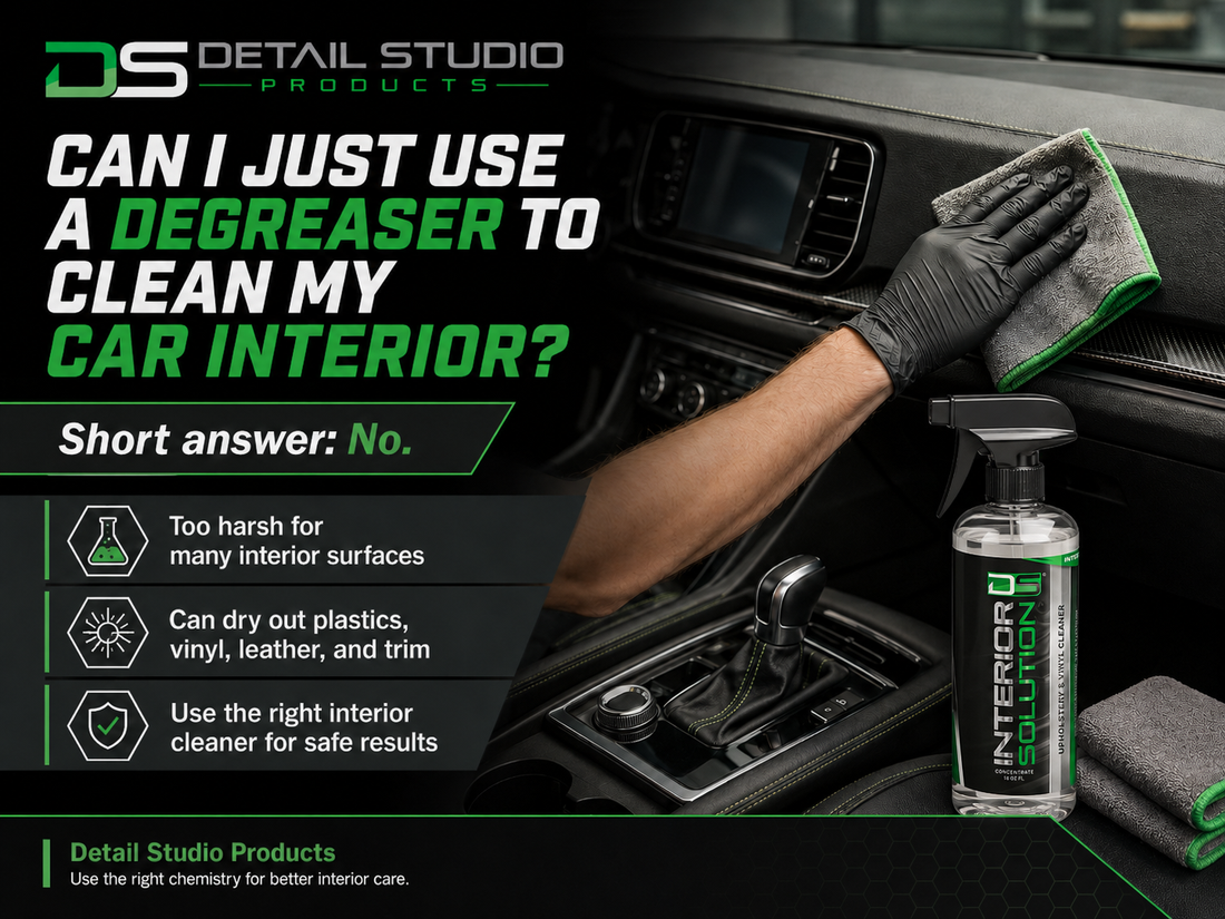 Can I just use a degreaser to clean my car interior?